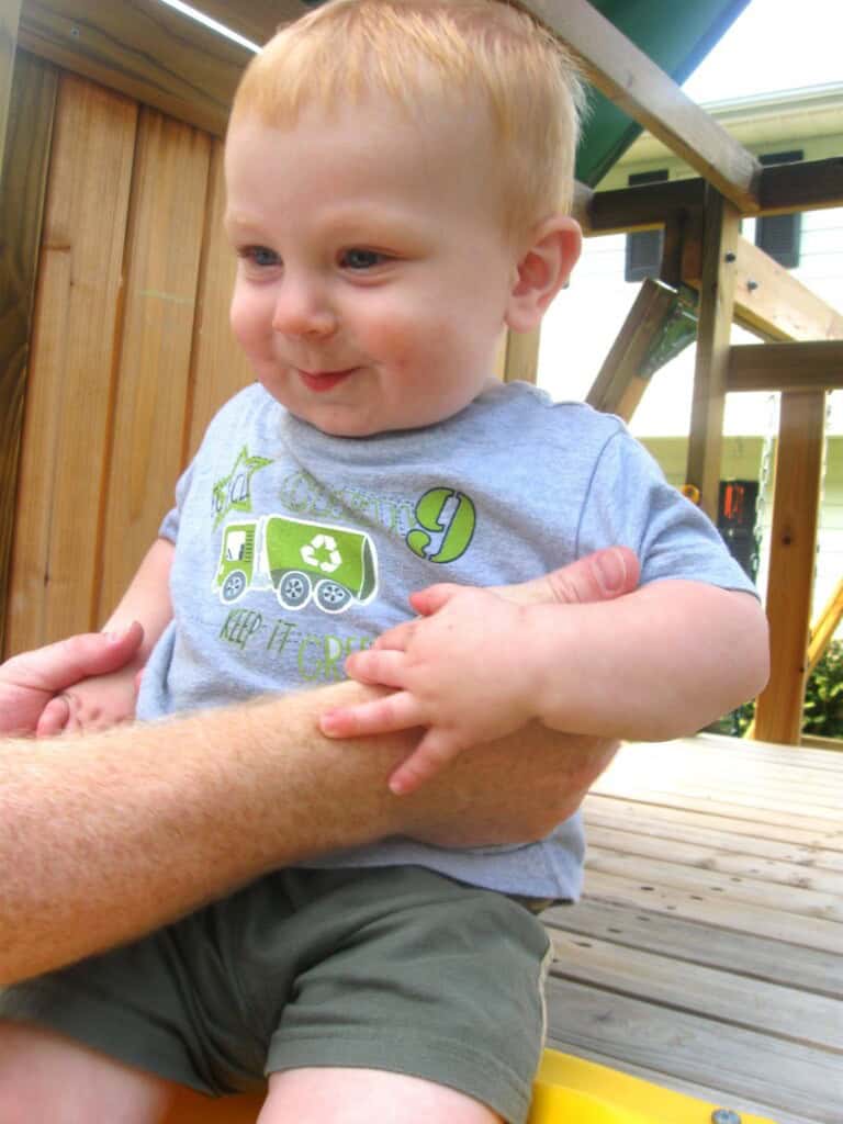 Andrew ready to slide!