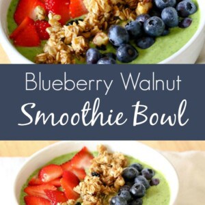 This Blueberry Walnut Smoothie Bowl Recipe is super easy and so delicious, I'm sure you'll want to make it at least once a week!