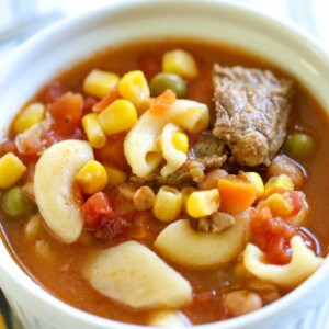 This Vegetable Soup recipe is the ultimate comfort food recipe and for good reason! Itโs quick, easy and full of flavor!ย The recipe was passed down from my grandmother and is a family favorite!