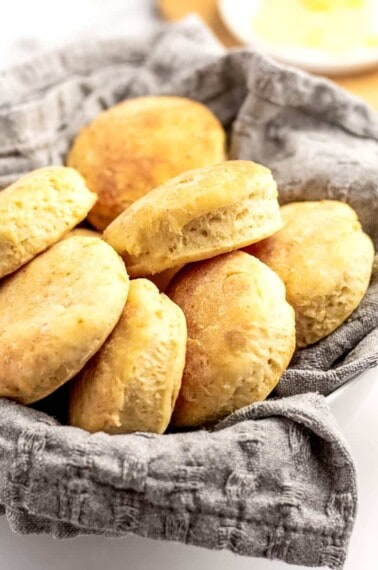 basket of homemade easy biscuits