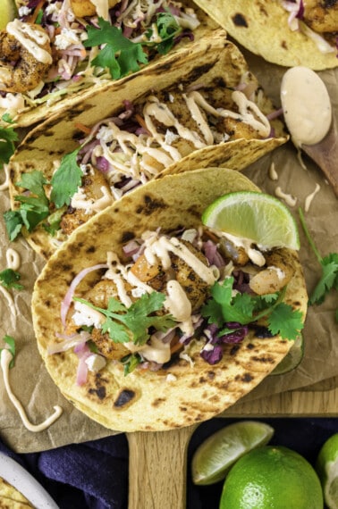 Grilled shrimp tacos.