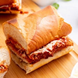 Chicken parmesan sandwiches.