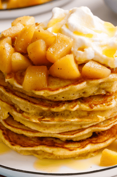 A stack of apple pancakes.