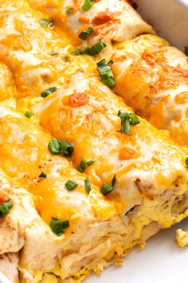 Breakfast Burrito Casserole with cheese