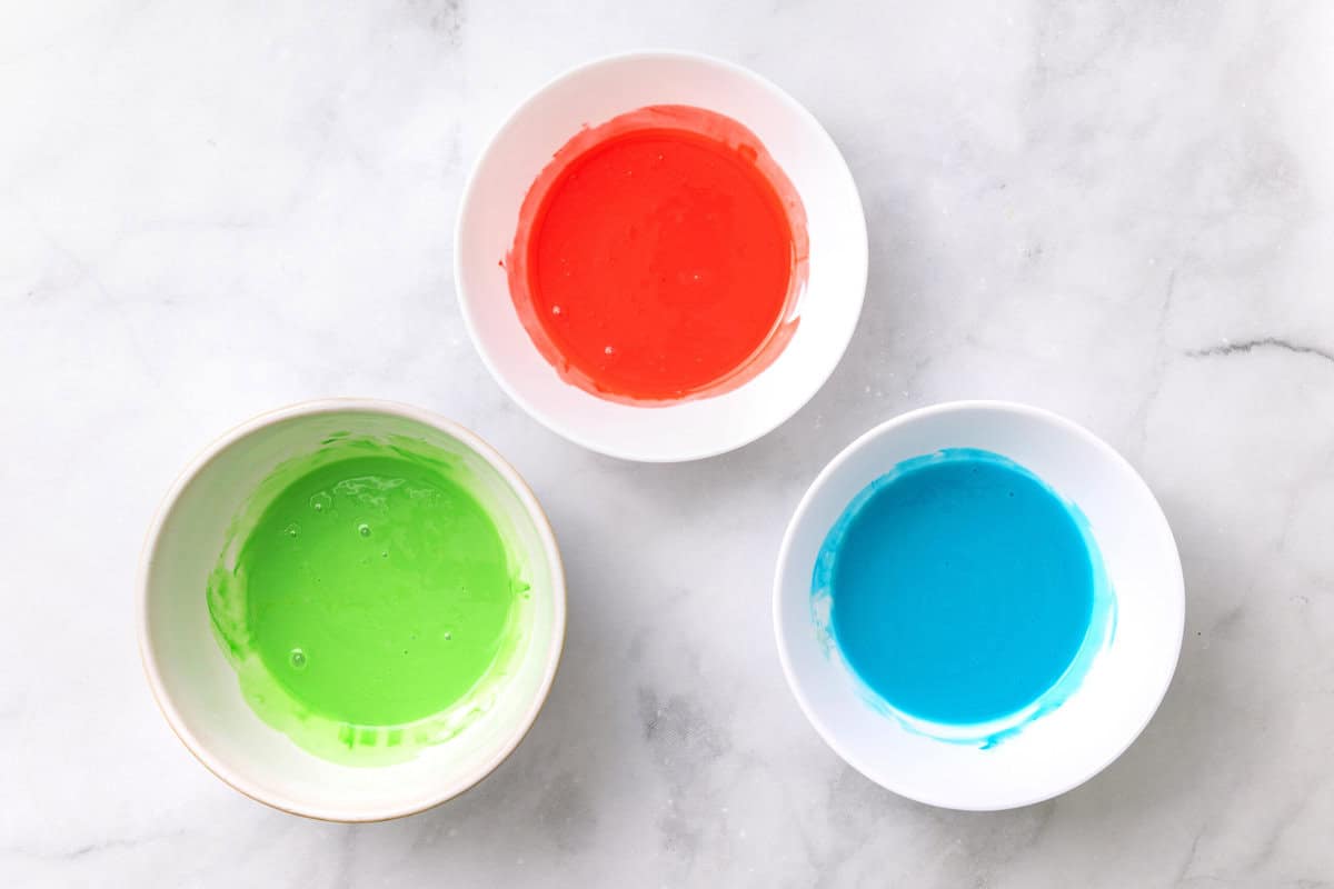 Sugar Cookie Icing Sugar Cookie Icing in three different colors.