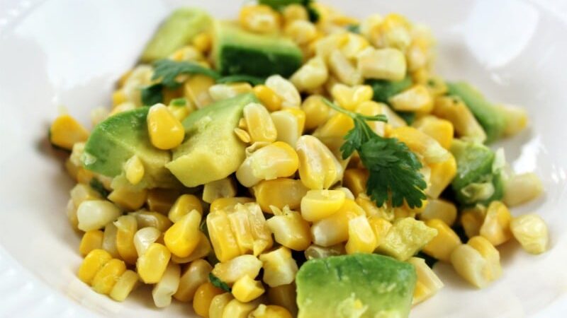 Corn avocado Salad corn, avacado & cilantro salad