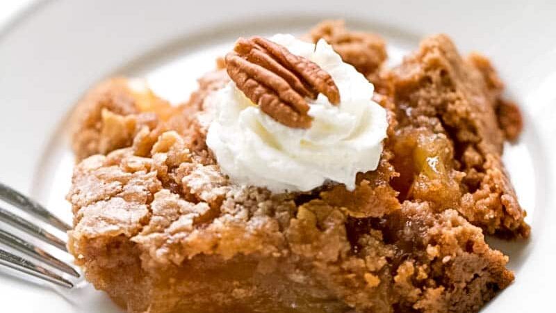 This apple dump cake is the easiest dump cake recipe, with three basic ingredients. If you are looking for an easy fall dessert, this recipe is just that.ย Tender bits of apple in every bite covered with a spiced cake that is delicious, down to the last bite. An easy apple dessert you can whip up any time of day.ย #apple #dessert #dumpcake #falldessert #appledessert #easydesserts| allthingsmamma.com