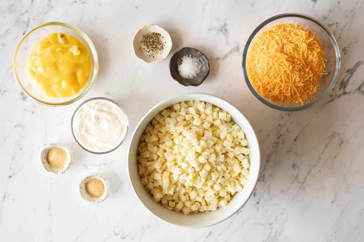 ingredients to make crockpot cheesy potatoes