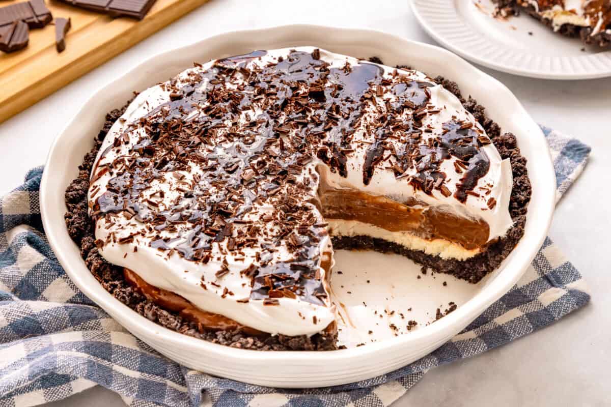 finished pie missing one slice