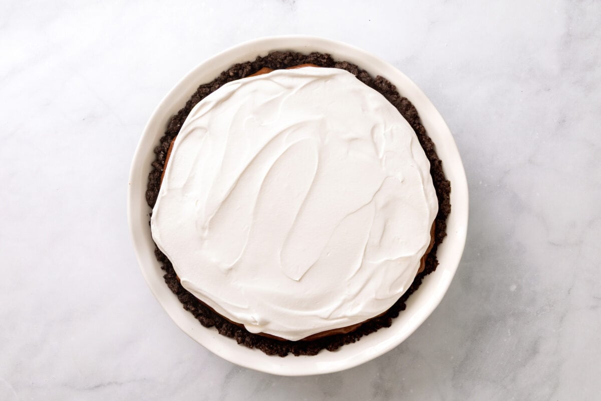 overhead view of cool whip layer