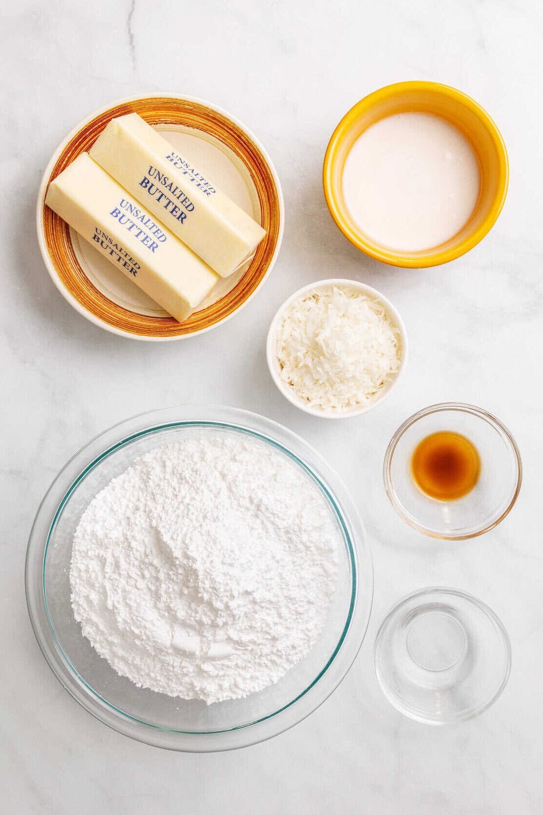coconut buttercream ingredients. coconut buttercream frosting ingredients.